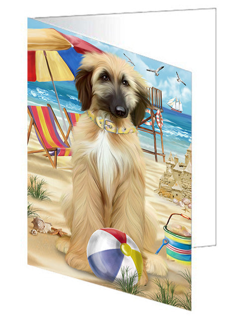 Pet Friendly Beach Afghan Hound Dog Handmade Artwork Assorted Pets Greeting Cards and Note Cards with Envelopes for All Occasions and Holiday Seasons GCD53843