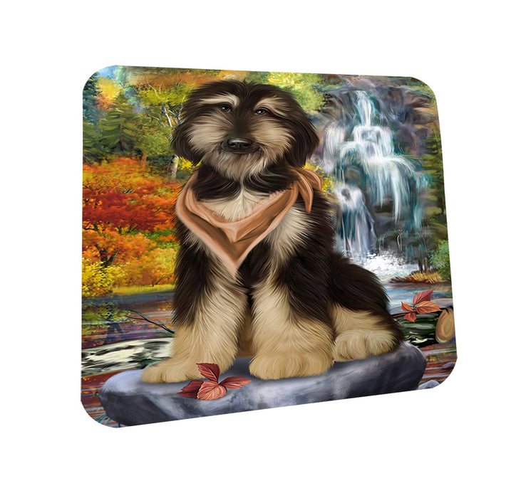 Scenic Waterfall Afghan Hound Dog Coasters Set of 4 CST49562