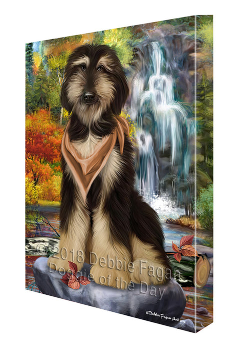 Scenic Waterfall Afghan Hound Dog Canvas Wall Art CVS62620