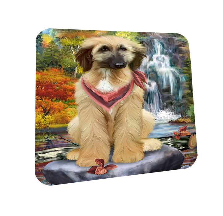 Scenic Waterfall Afghan Hound Dog Coasters Set of 4 CST49563