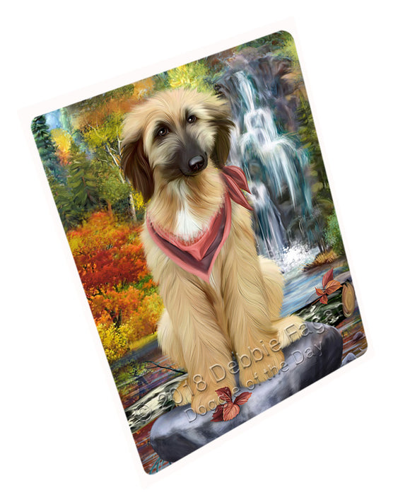 Scenic Waterfall Afghan Hound Dog Tempered Cutting Board C52827