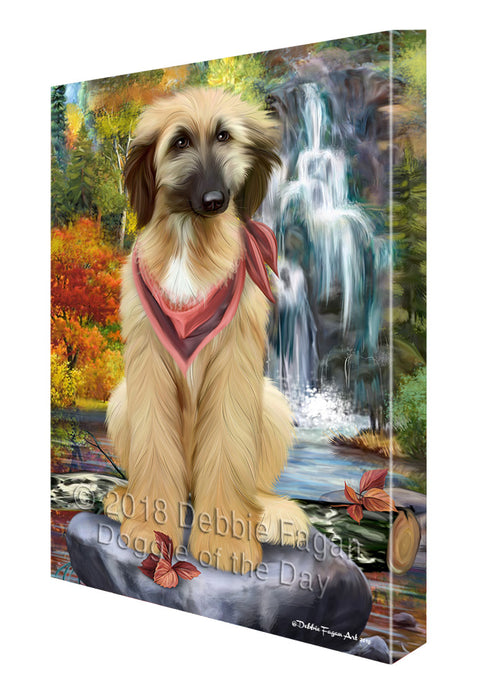Scenic Waterfall Afghan Hound Dog Canvas Wall Art CVS62629