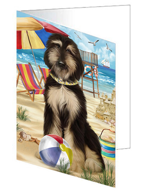 Pet Friendly Beach Afghan Hound Dog Handmade Artwork Assorted Pets Greeting Cards and Note Cards with Envelopes for All Occasions and Holiday Seasons GCD53846