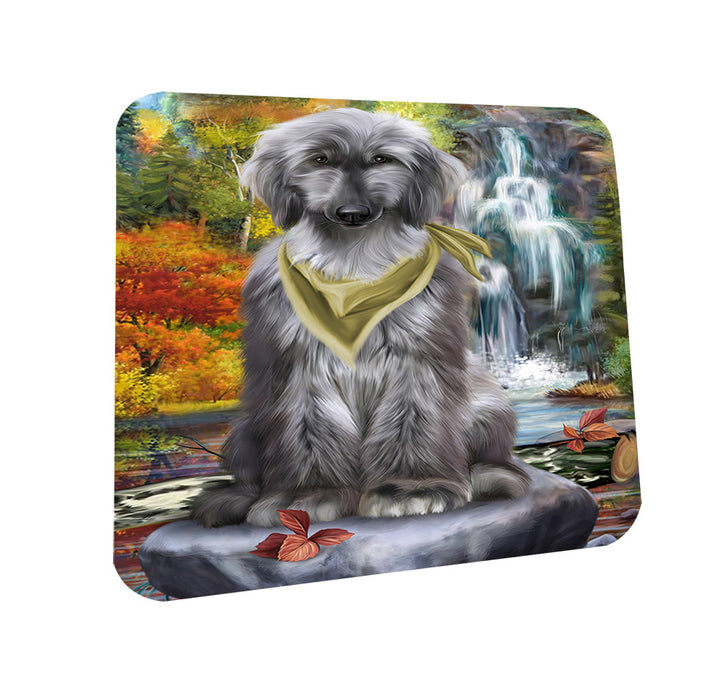 Scenic Waterfall Afghan Hound Dog Coasters Set of 4 CST49564