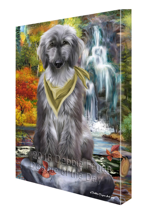 Scenic Waterfall Afghan Hound Dog Canvas Wall Art CVS62638