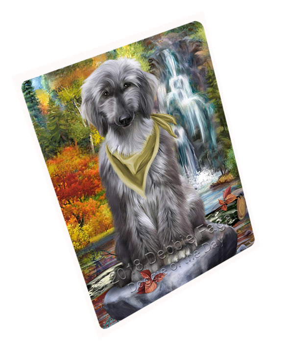 Scenic Waterfall Afghan Hound Dog Tempered Cutting Board C52830
