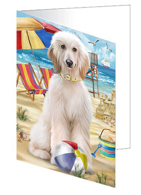 Pet Friendly Beach Afghan Hound Dog Handmade Artwork Assorted Pets Greeting Cards and Note Cards with Envelopes for All Occasions and Holiday Seasons GCD53849