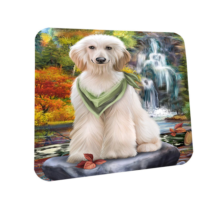 Scenic Waterfall Afghan Hound Dog Coasters Set of 4 CST49565