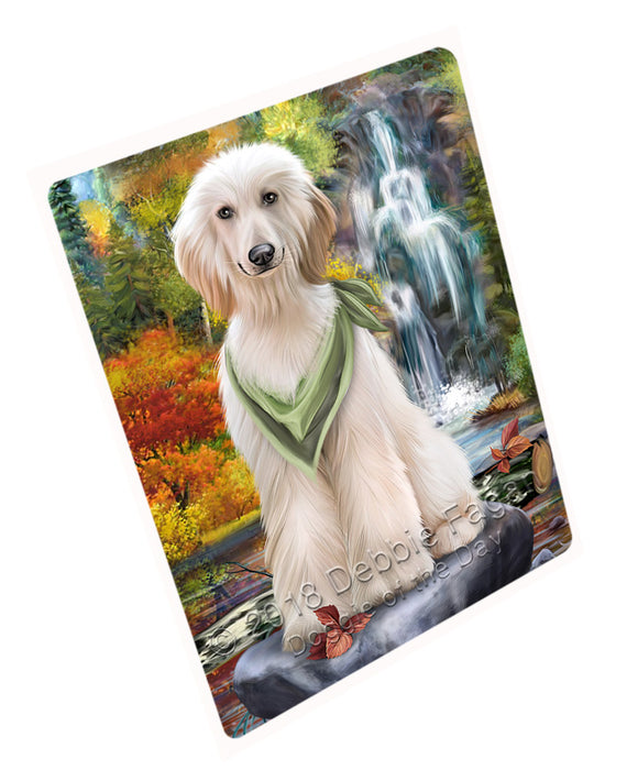 Scenic Waterfall Afghan Hound Dog Magnet Mini (3.5" x 2") MAG52836