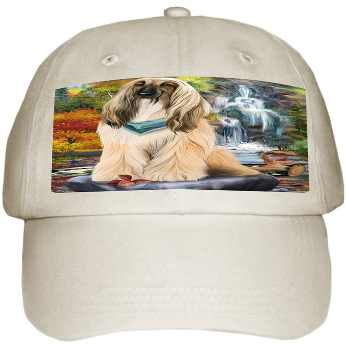 Scenic Waterfall Afghan Hound Dog Ball Hat Cap HAT52704