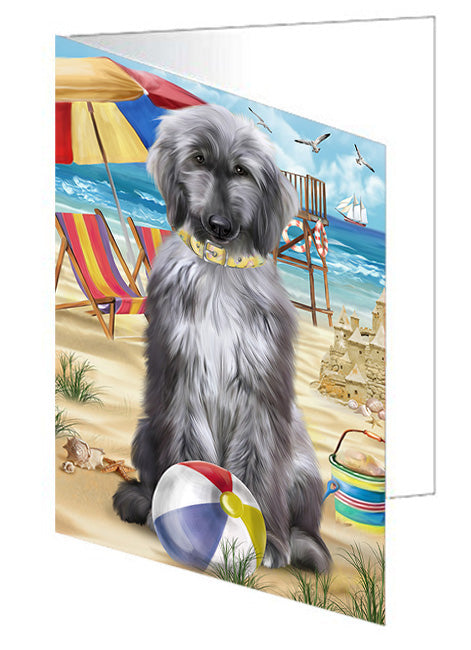 Pet Friendly Beach Afghan Hound Dog Handmade Artwork Assorted Pets Greeting Cards and Note Cards with Envelopes for All Occasions and Holiday Seasons GCD53855