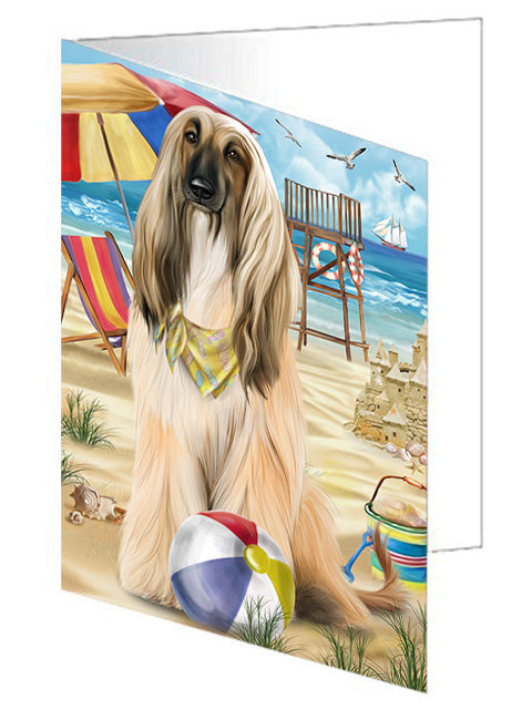 Pet Friendly Beach Afghan Hound Dog Handmade Artwork Assorted Pets Greeting Cards and Note Cards with Envelopes for All Occasions and Holiday Seasons GCD53858