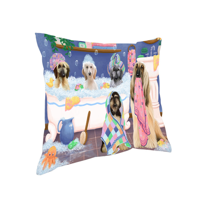 Rub A Dub Dogs In A Tub Afghan Hounds Dog Pillow PIL81284