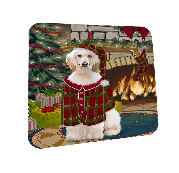 The Stocking was Hung Afghan Hound Dog Coasters Set of 4 CST55102