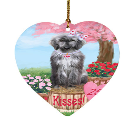 Rosie 25 Cent Kisses Afghan Hound Dog Heart Christmas Ornament HPOR56107