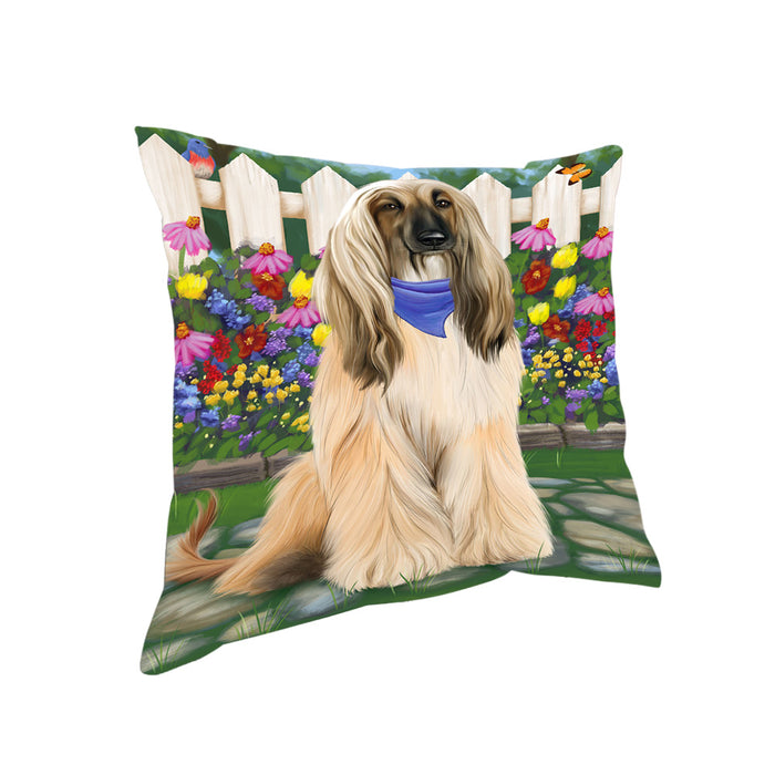Spring Floral Afghan Hound Dog Pillow PIL65028