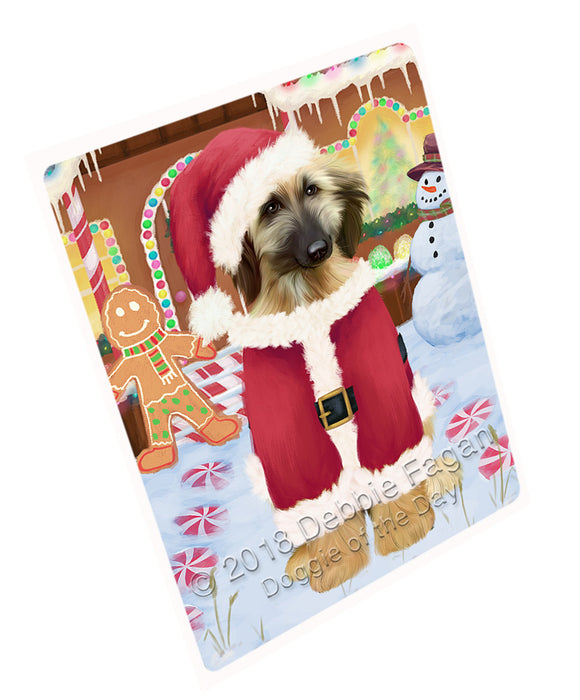 Christmas Gingerbread House Candyfest Afghan Hound Dog Magnet MAG73490 (Small 5.5" x 4.25")