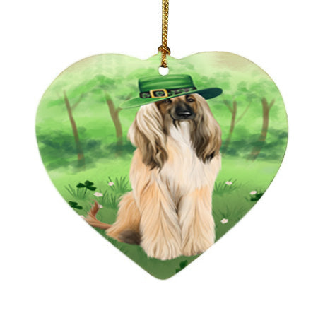 St. Patricks Day Irish Portrait Afghan Hound Dog Heart Christmas Ornament HPOR57898