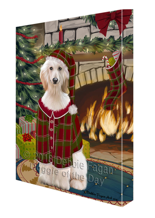 The Stocking was Hung Afghan Hound Dog Canvas Print Wall Art Décor CVS116225