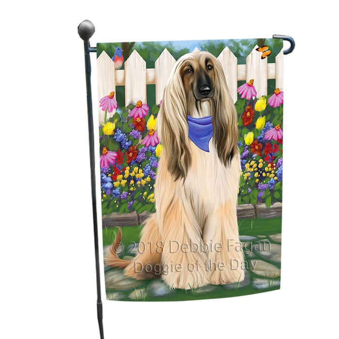 Spring Floral Afghan Hound Dog Garden Flag GFLG52163