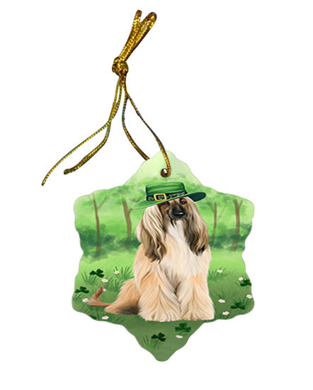 St. Patricks Day Irish Portrait Afghan Hound Dog Star Porcelain Ornament SPOR57898