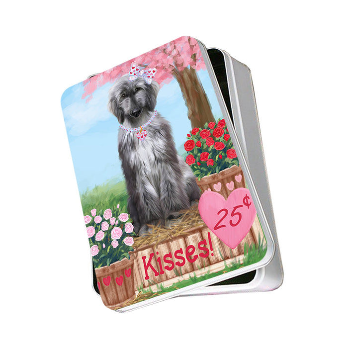 Rosie 25 Cent Kisses Afghan Hound Dog Photo Storage Tin PITN55694