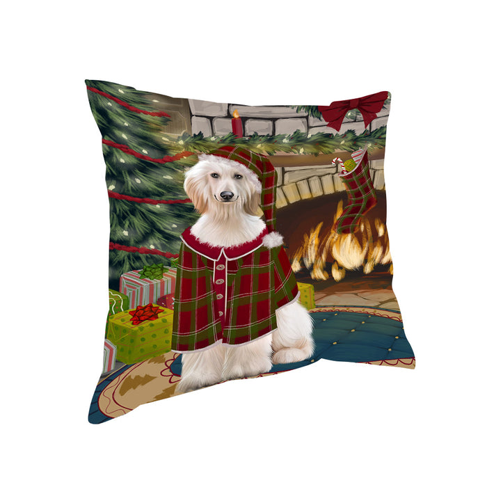The Stocking was Hung Afghan Hound Dog Pillow PIL69504