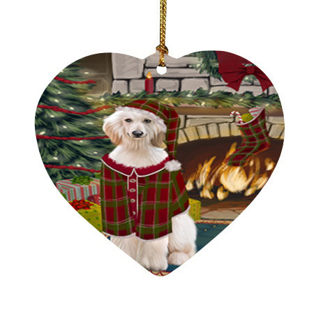The Stocking was Hung Afghan Hound Dog Heart Christmas Ornament HPOR55500