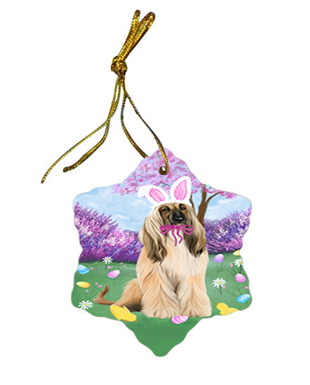 Easter Holiday Afghan Hound Dog Star Porcelain Ornament SPOR57255