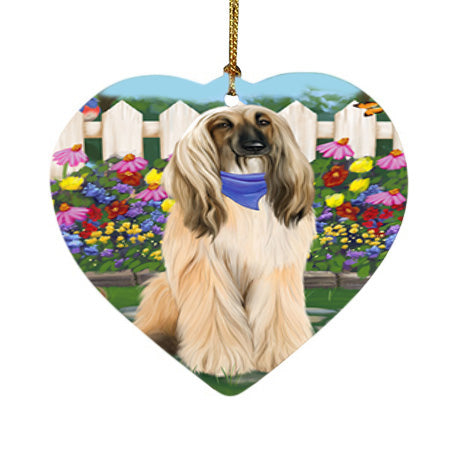 Spring Floral Afghan Hound Dog Heart Christmas Ornament HPOR52218