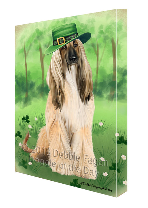 St. Patricks Day Irish Portrait Afghan Hound Dog Canvas Print Wall Art Décor CVS135062