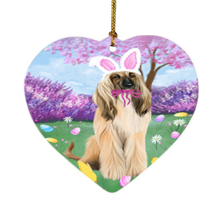 Easter Holiday Afghan Hound Dog Heart Christmas Ornament HPOR57255