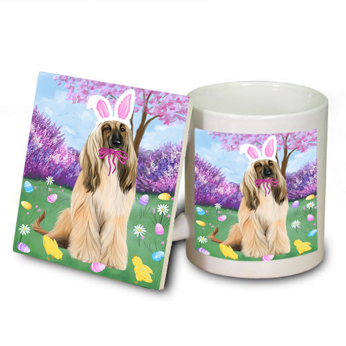 Easter Holiday Afghan Hound Dog Mug and Coaster Set MUC56846