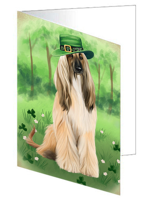 St. Patricks Day Irish Portrait Afghan Hound Dog Handmade Artwork Assorted Pets Greeting Cards and Note Cards with Envelopes for All Occasions and Holiday Seasons GCD76388