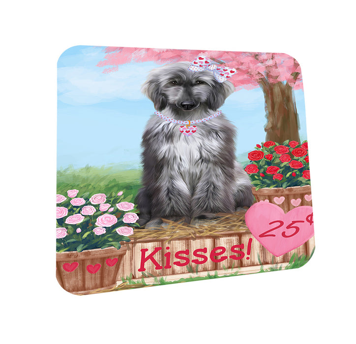 Rosie 25 Cent Kisses Afghan Hound Dog Coasters Set of 4 CST55709