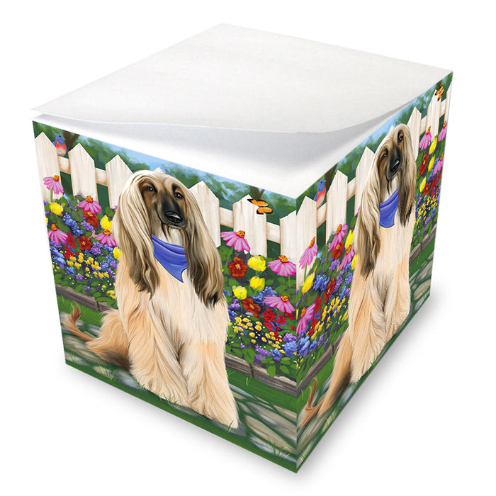 Spring Floral Afghan Hound Dog Note Cube NOC52166