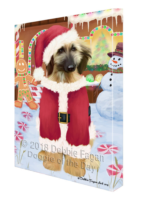 Christmas Gingerbread House Candyfest Afghan Hound Dog Canvas Print Wall Art Décor CVS127277