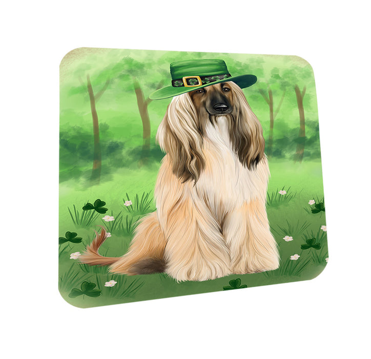 St. Patricks Day Irish Portrait Afghan Hound Dog Coasters Set of 4 CST56916