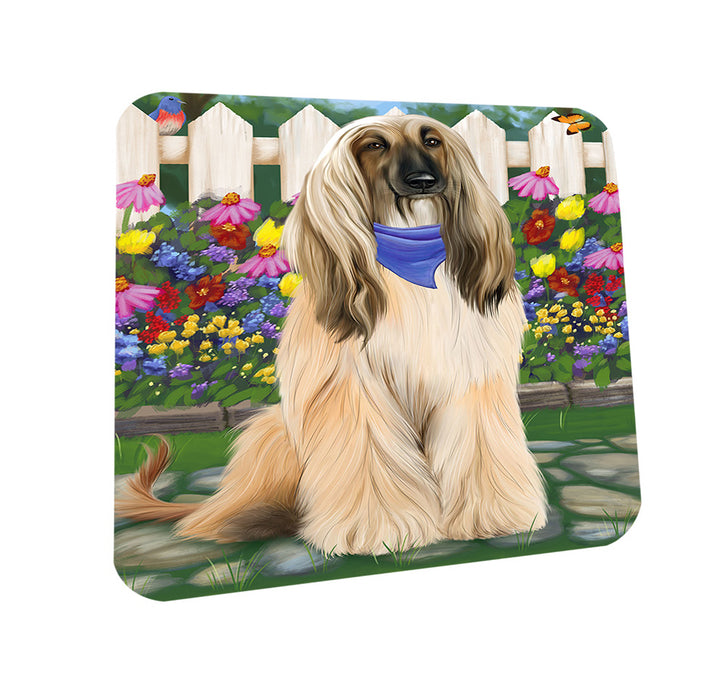 Spring Floral Afghan Hound Dog Coasters Set of 4 CST52177