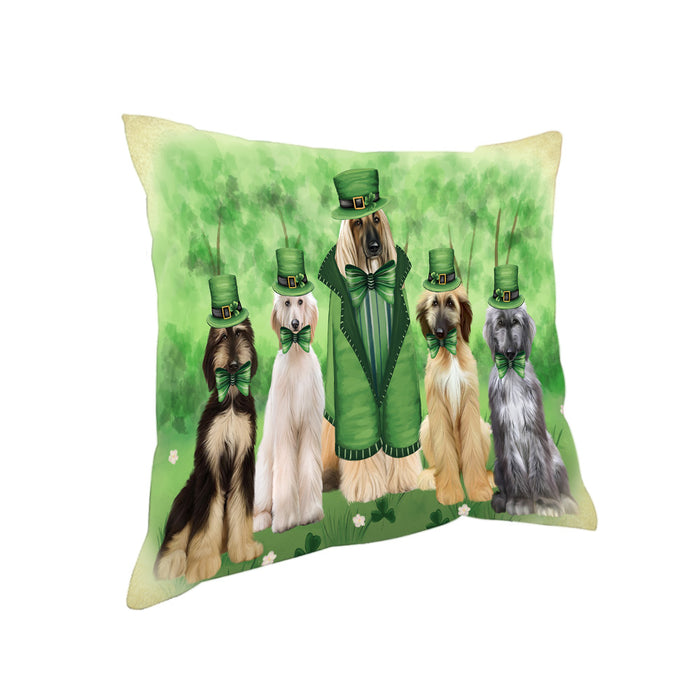 St. Patricks Day Irish Portrait Afghan Hound Dogs Pillow PIL85948