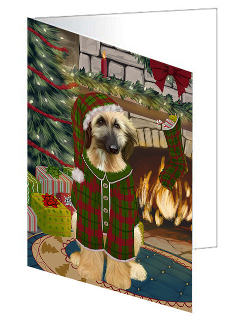 The Stocking was Hung Malti Tzu Dog Handmade Artwork Assorted Pets Greeting Cards and Note Cards with Envelopes for All Occasions and Holiday Seasons GCD70613