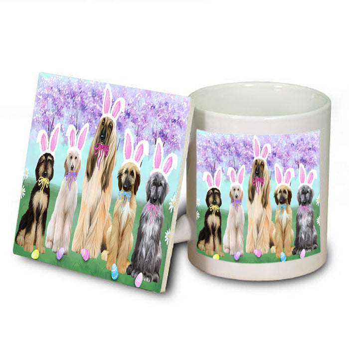 Easter Holiday Afghan Hounds Dog Mug and Coaster Set MUC56847