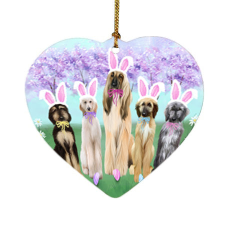 Easter Holiday Afghan Hounds Dog Heart Christmas Ornament HPOR57256