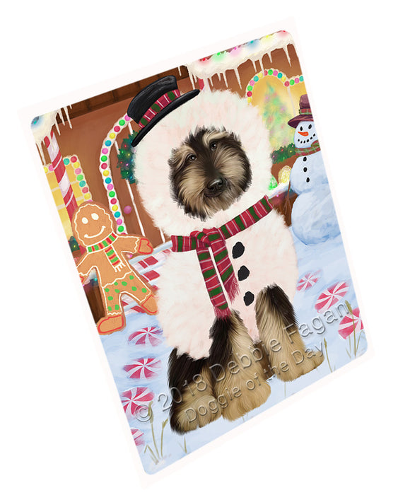 Christmas Gingerbread House Candyfest Afghan Hound Dog Large Refrigerator / Dishwasher Magnet RMAG98976