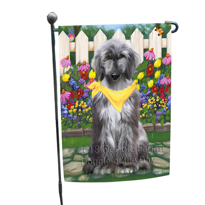 Spring Floral Afghan Hound Dog Garden Flag GFLG52164