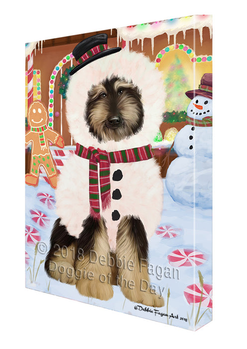 Christmas Gingerbread House Candyfest Afghan Hound Dog Canvas Print Wall Art Décor CVS127286