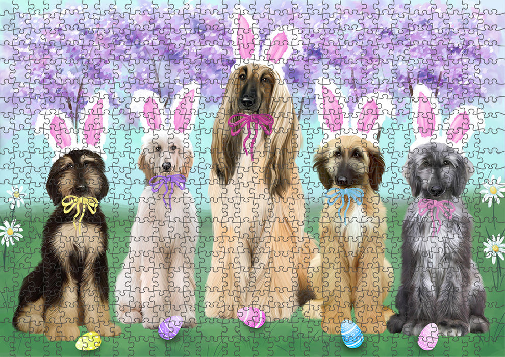 Easter Holiday Afghan Hounds Dog Puzzle with Photo Tin PUZL95740