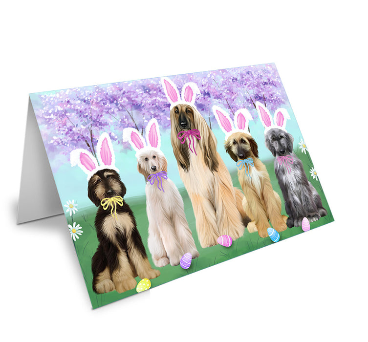 Easter Holiday Afghan Hounds Dog Handmade Artwork Assorted Pets Greeting Cards and Note Cards with Envelopes for All Occasions and Holiday Seasons GCD76079