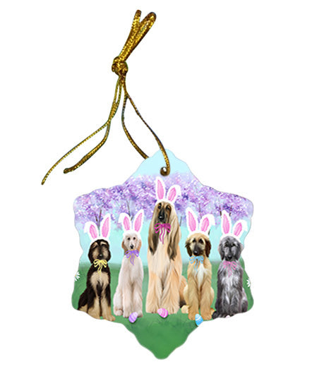 Easter Holiday Afghan Hounds Dog Star Porcelain Ornament SPOR57256