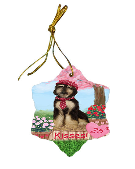 Rosie 25 Cent Kisses Afghan Hound Dog Star Porcelain Ornament SPOR56108